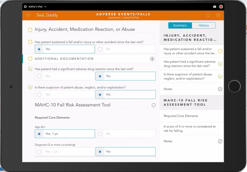 screenshot of MatrixCare Home Health & Hospice